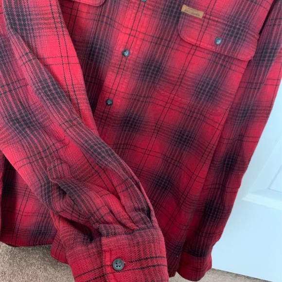 Chaps Flannel Plaid Red Fall Autumn Button Down - Picture 4 of 6